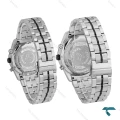 ست ساعت انزو EC-3122 سه موتوره کرنوگراف سیلور مشکی Enzo-8786-S