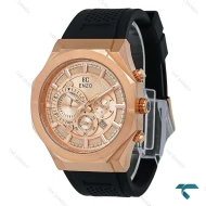 ساعت مردانه اورجینال انزو EC-3120 رزگلد بند رابر مشکی Enzo-8797-G