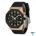 ساعت مردانه انزو EC-3120 سه موتوره کرنوگراف رزگلد بند رابر مشکی Enzo-8798-G