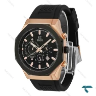 ساعت مردانه انزو EC-3120 سه موتوره کرنوگراف رزگلد بند رابر مشکی Enzo-8798-G