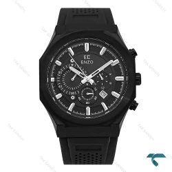 ساعت انزو EC-3120 مردانه سه موتوره بند رابر اورجینال فول مشکی Enzo-8800-G