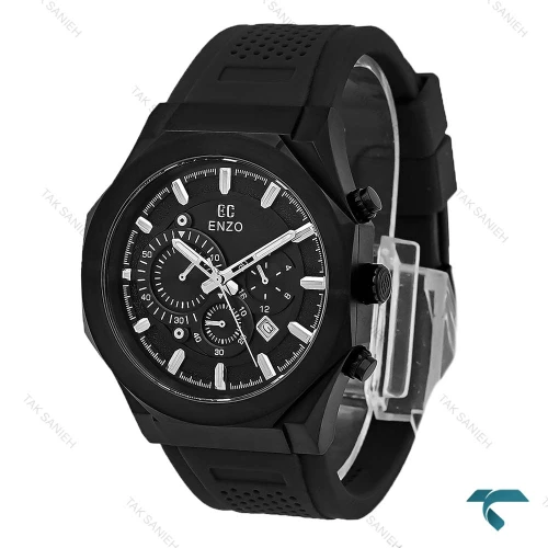 ساعت انزو EC-3120 مردانه سه موتوره بند رابر اورجینال فول مشکی Enzo-8800-G