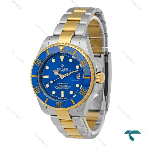 ساعت رولکس Submariner مردانه دورنگ طلایی آبی Rolex-2532-G