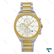 ساعت سیکو مردانه سه موتوره کرنوگراف دورنگ طلایی صفحه سفید Seiko-8816-G