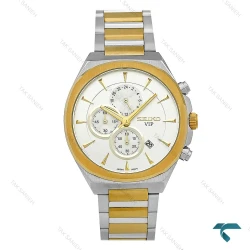 ساعت سیکو مردانه سه موتوره کرنوگراف دورنگ طلایی صفحه سفید Seiko-8816-G