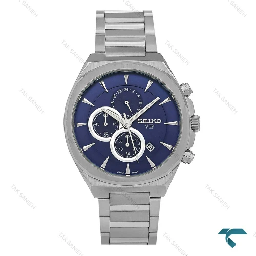 ساعت سیکو Vip مردانه کورنوگراف سیلور صفحه سرمه ای Seiko-8818-G