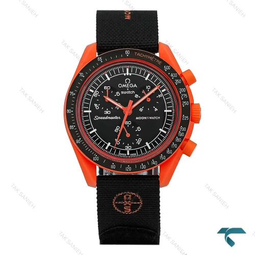 ساعت امگا سواچ ماموریت به زمین نارنجی بند برزنت Swatch-8829-U