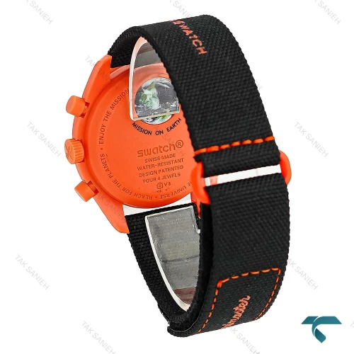 ساعت امگا سواچ ماموریت به زمین نارنجی بند برزنت Swatch-8829-U