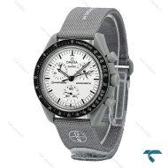 امگا سواچ ماموریت به ماه بند برزنتی طوسی Swatch-8846-U