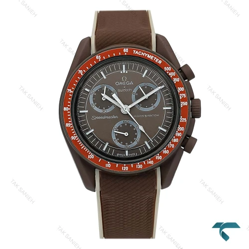 ساعت امگا سواچ قهوه ای بند رابر Swatch-8847-U