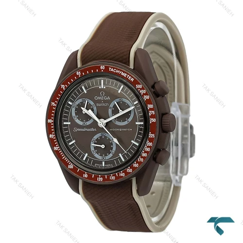 ساعت امگا سواچ قهوه ای بند رابر Swatch-8847-U