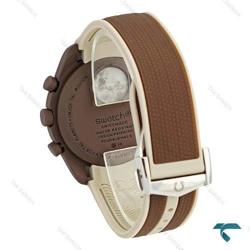 ساعت امگا سواچ قهوه ای بند رابر Swatch-8847-U