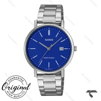 ساعت مچی کاسیو MTP-VT05D-2E مردانه سیلور صفحه آبی کاربنی Casio-10786-G