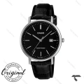 ساعت مردانه کاسیو MTP-VT05L-1E  کلاسیک سیلور بند چرم مشکی Casio-10788-G