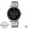 ساعت کاسیو MTP-VT06D-1B مردانه فول دیت سیلور صفحه مشکی Casio-10790-G