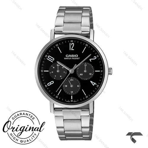 ساعت کاسیو MTP-VT06D-1B مردانه فول دیت سیلور صفحه مشکی Casio-10790-G
