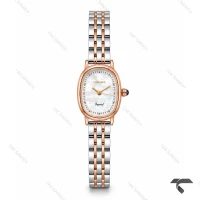 ساعت الگانس زنانه امپریال دورنگ رزگلد صفحه صدف بیضی Elegance-10799-L