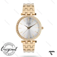 ساعت کرست CREST طلایی زنانه 6205-3 دورنگین صفحه سیلور Crest-11112-L