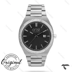 ساعت کلاسیک کرست مردانه 6242-1 سیلور صفحه مشکی Crest-10845-G