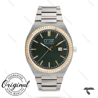 ساعت مردانه کرست 6242-3 دورنگ طلایی صفحه سبز Crest-10847-G