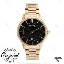 ساعت مردانه کرست 6244-1 طلایی صفحه مشکی تقویم دار Crest-10850-G