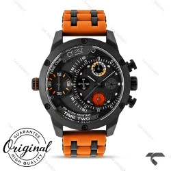 ساعت مردانه کرست 6250-4 مشکی بند نارنجی Crest-10852-G