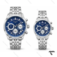 ساعت مچی سیکو ست سه موتوره کرنوگراف استیل صفحه سرمه ای Seiko-11435-S
