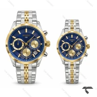 ساعت ست سیکو کورنوگراف دورنگ طلایی صفحه سرمه ای طلایی Seiko-11440-S