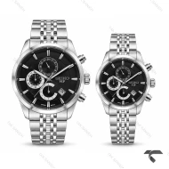 ساعت سیکو ست کورنوگراف سیلور صفحه مشکی Seiko-11443-S