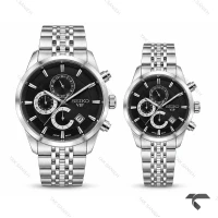 ساعت سیکو ست کورنوگراف سیلور صفحه مشکی Seiko-11443-S
