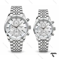 ساعت ست عروس داماد سیکو سه موتوره کرنوگراف استیل Seiko-11450-S