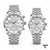 ساعت ست عروس داماد سیکو سه موتوره کرنوگراف استیل Seiko-11450-S
