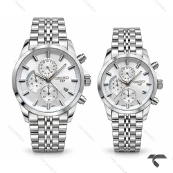 ساعت ست عروس داماد سیکو سه موتوره کرنوگراف استیل Seiko-11450-S