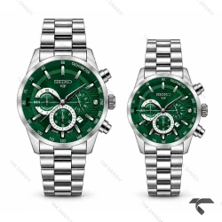 ساعت عروس داماد ست سیکو VIP رفرنس 31693 سیلور صفحه سبز Seiko-11460-S