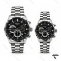 ساعت ست سیکو VIP رفرنس 31693 کرنوگراف سیلور صفحه مشکی Seiko-11461-S