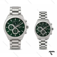 ست ساعت عروس داماد سیکو رفرنس 31696 نقره ای صفحه سبز Seiko-11465-S