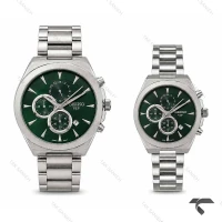 ست ساعت عروس داماد سیکو رفرنس 31696 نقره ای صفحه سبز Seiko-11465-S