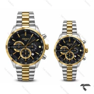 ساعت ست سیکو VIP رفرنس 31693 دورنگ طلایی صفحه مشکی Seiko-11467-S