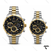 ساعت ست سیکو VIP رفرنس 31693 دورنگ طلایی صفحه مشکی Seiko-11467-S