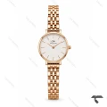 ساعت مچی زنانه DW گرد رزگلد صفحه سفید DW-11496-L