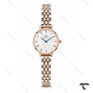 ساعت DW زنانه دورنگ رزگلد ایندکس یونانی صفحه سفید DW-11497-L
