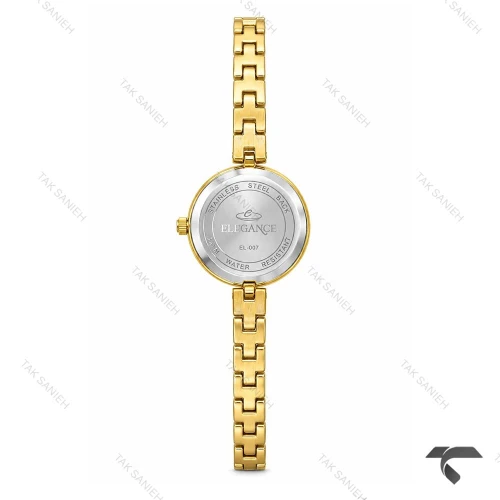 ساعت الگانس زنانه رفرنس EL007 طلایی صفحه سیلور Elegance-11475-L