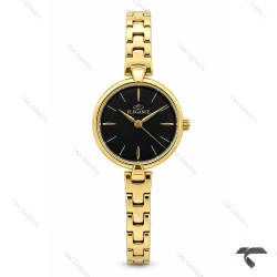 ساعت مچی الگانس زنانه رفرنس EL007 طلایی صفحه مشکی Elegance-11476-L