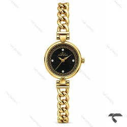 ساعت الگانس رفرنس EL006 زنانه طلایی صفحه مشکی Elegance-11479-L
