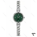 ساعت مچی الگانس زنانه رفرنس EL006 سیلور صفحه سبز نگین دار Elegance-11486-L