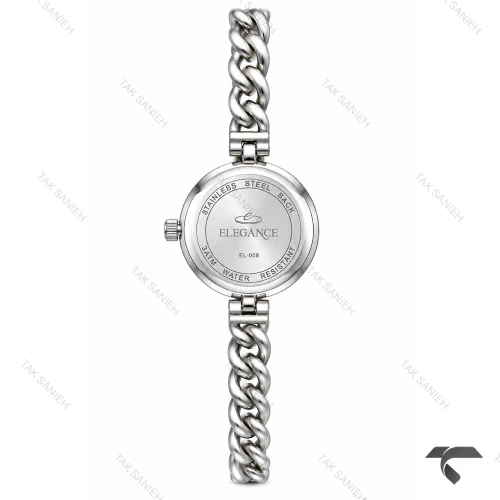 ساعت مچی الگانس زنانه رفرنس EL006 سیلور صفحه سبز نگین دار Elegance-11486-L