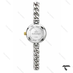 ساعت زنانه الگانس رفرنس EL006 دورنگ طلایی صفحه مشکی بند کارتیه ای Elegance-11490-L