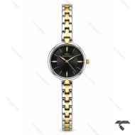 ساعت الگانس زنانه رفرنس EL007 دورنگ طلایی صفحه مشکی Elegance-11491-L