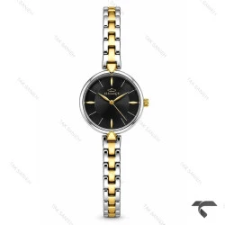 ساعت الگانس زنانه رفرنس EL007 دورنگ طلایی صفحه مشکی Elegance-11491-L
