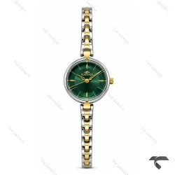 ساعت الگانس زنانه رفرنس EL007 دورنگ طلایی صفحه سبز Elegance-11494-L